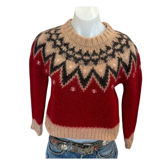 Polo Ralph Lauren Red Fair Isle Sweater XS Ski Wool Alpaca Designer Nordic $428 - Picture 6 of 9